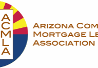 Logo of Arizona County Mortgage Association featuring a stylized sun and state silhouette.
